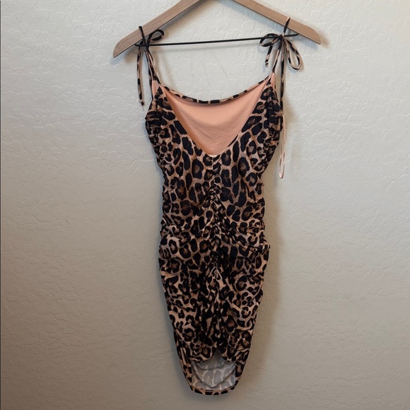 Good American Satin Ruched Adjustable Spaghetti Strap Mini Dress Size 1 - Picture 5 of 5